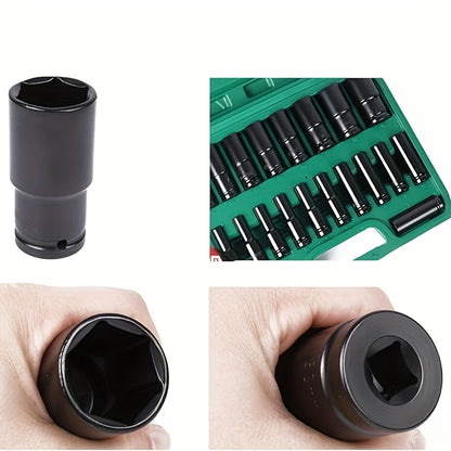 20pcs 1/2" Drive Metric Deep-impact Socket Set, Socket Set 8mm-32mm, Extended Hex Socket Set for Electric Wrenches, Extended Pneumatic Hex Sockets, Suitable for Electric Wrench Sockets, Automotive Repair And Nut Tools