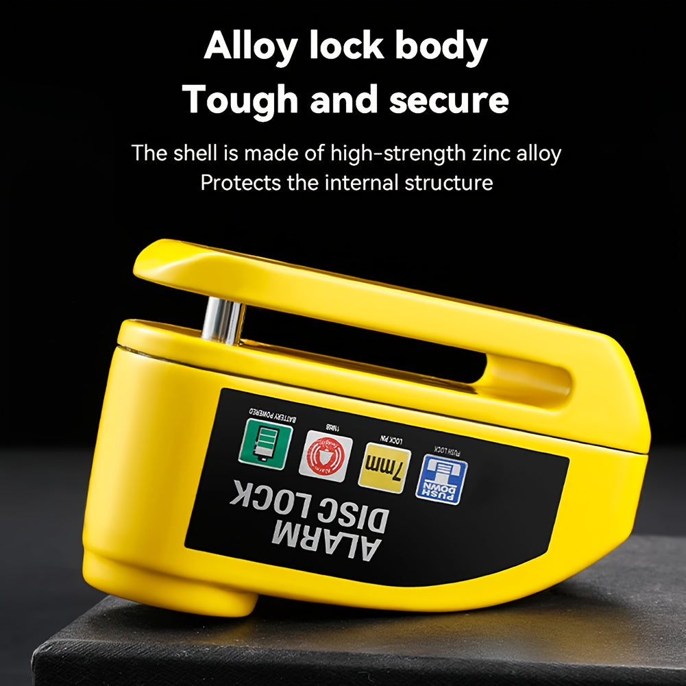 Motorcycle Alarm Disc Brake Lock, Motorcycle Lock Anti-theft Safety Wheel Disc Lock, 110dB Alarm Sound, For Light Motorcycles, Bicycles, Motorcycles, And Scooters.