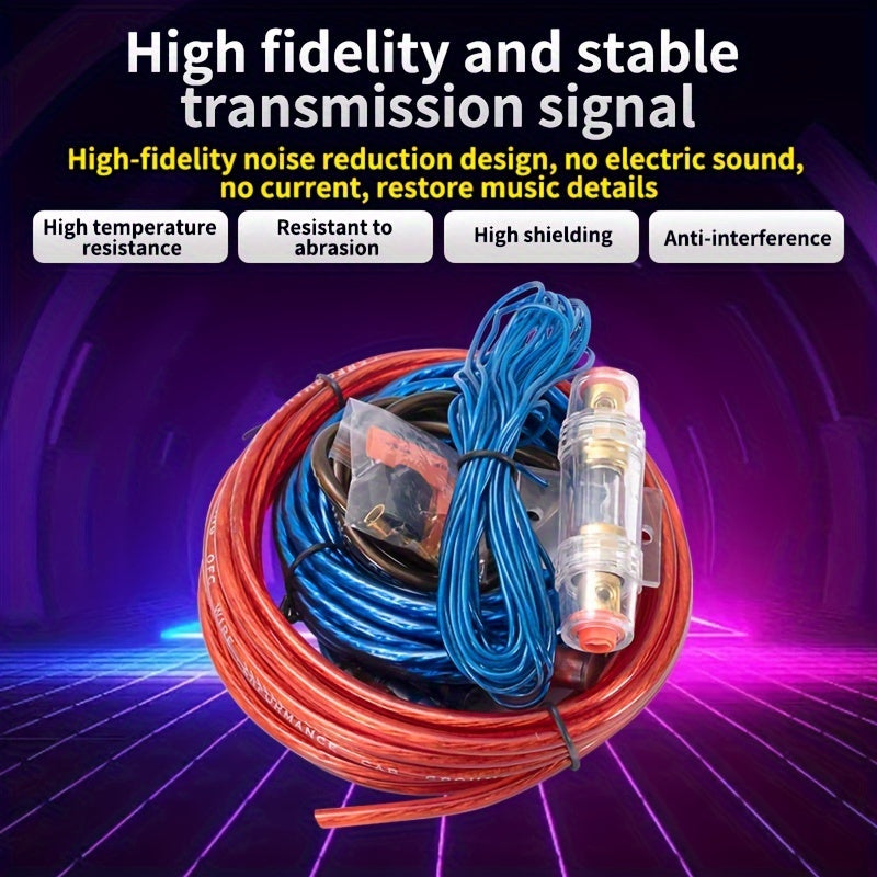 Car 10GA Subwoofer Sleeve Wire, Car Power Amplifier Sleeve Wire Wiring, High-performance Copper Material, Durable RCA Audio And Power Wiring, Thick Core Wire, Suitable for Car Audio And Video Installation, Compatible with Room Electrical Hardwiring.