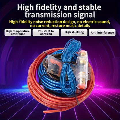 Car 10GA Subwoofer Sleeve Wire, Car Power Amplifier Sleeve Wire Wiring, High-performance Copper Material, Durable RCA Audio And Power Wiring, Thick Core Wire, Suitable for Car Audio And Video Installation, Compatible with Room Electrical Hardwiring.