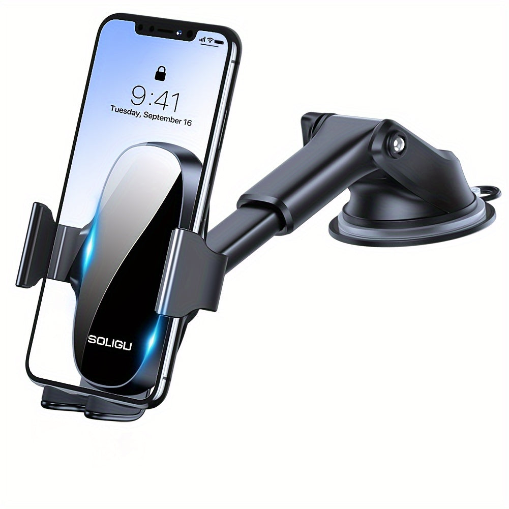SOLIGU Cell Phone Holders For Your Car, Universal Car Phone Holder Mount For Dashboard Air Vent Compatible With IPhone 15 14 13 12 13 Pro Max Xs XR X, Galaxy Black