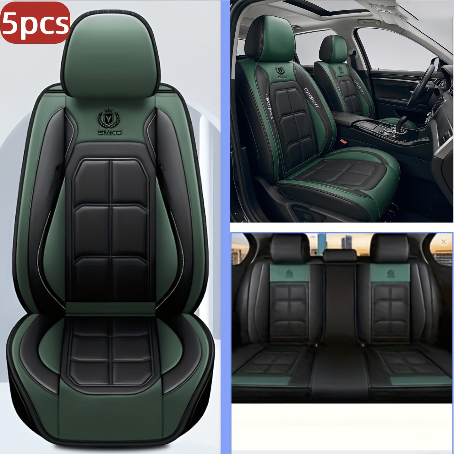 1pc, 2pcs, 5pcs, Advanced Faux Leather Car Seat Cover, Imitation Faux Leather Car Seat Cover, Protective Seat Cover, Suitable For Cars, SUVs, Vans And Trucks, Dirt-resistant, Send Gifts To Relatives