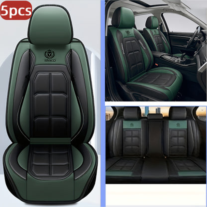 1pc, 2pcs, 5pcs, Advanced Faux Leather Car Seat Cover, Imitation Faux Leather Car Seat Cover, Protective Seat Cover, Suitable For Cars, SUVs, Vans And Trucks, Dirt-resistant, Send Gifts To Relatives