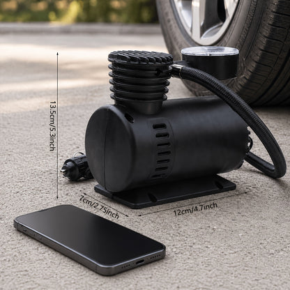 1 Unit of a Compact Air Compressor Pump, 12V 300 PSI, Designed for Inflating Tires of Cars, Bikes, Balls, And Motorcycles While for on The Move, Without Battery