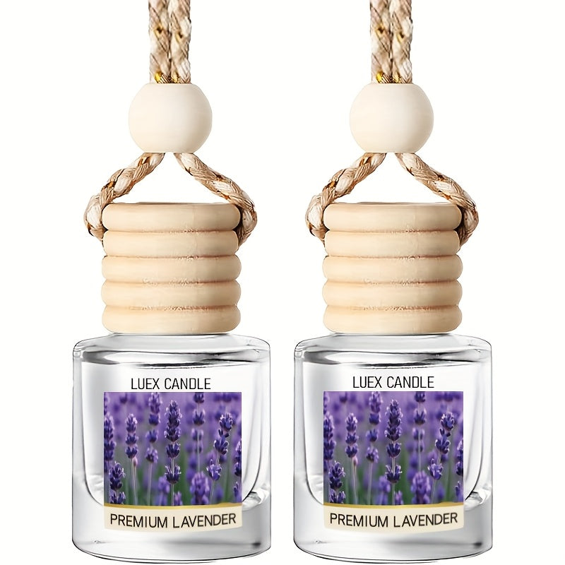 Set of 2 Car Air Freshener Diffusers - Vanilla Cream Scented Oil Diffuser for Vehicles, Lasting Fragrance for Over 45 Days