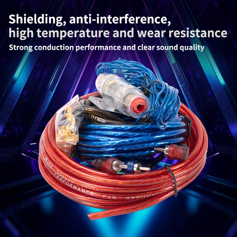 Car 10GA Subwoofer Sleeve Wire, Car Power Amplifier Sleeve Wire Wiring, High-performance Copper Material, Durable RCA Audio And Power Wiring, Thick Core Wire, Suitable for Car Audio And Video Installation, Compatible with Room Electrical Hardwiring.