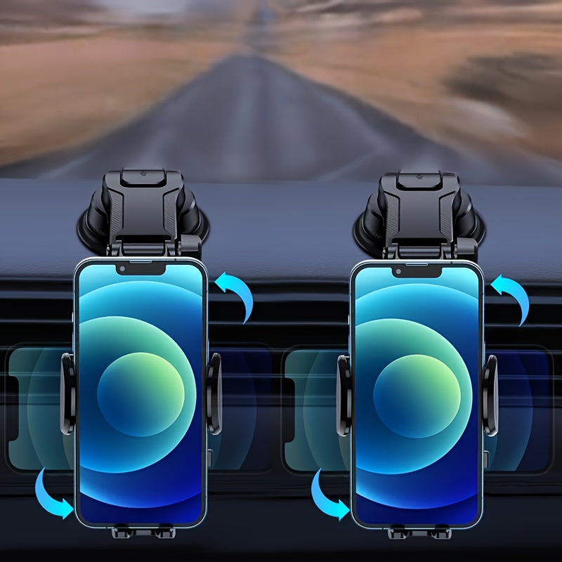 An Upgraded Version of a Chic Model Car Phone Holder That Can Be Adjusted for Both Horizontal And Vertical Positions. This Universal Suction Cup Holder Is Stable for Car Navigation And Fits All Mobile Phones, Making It Perfect for Your Car Dashboard