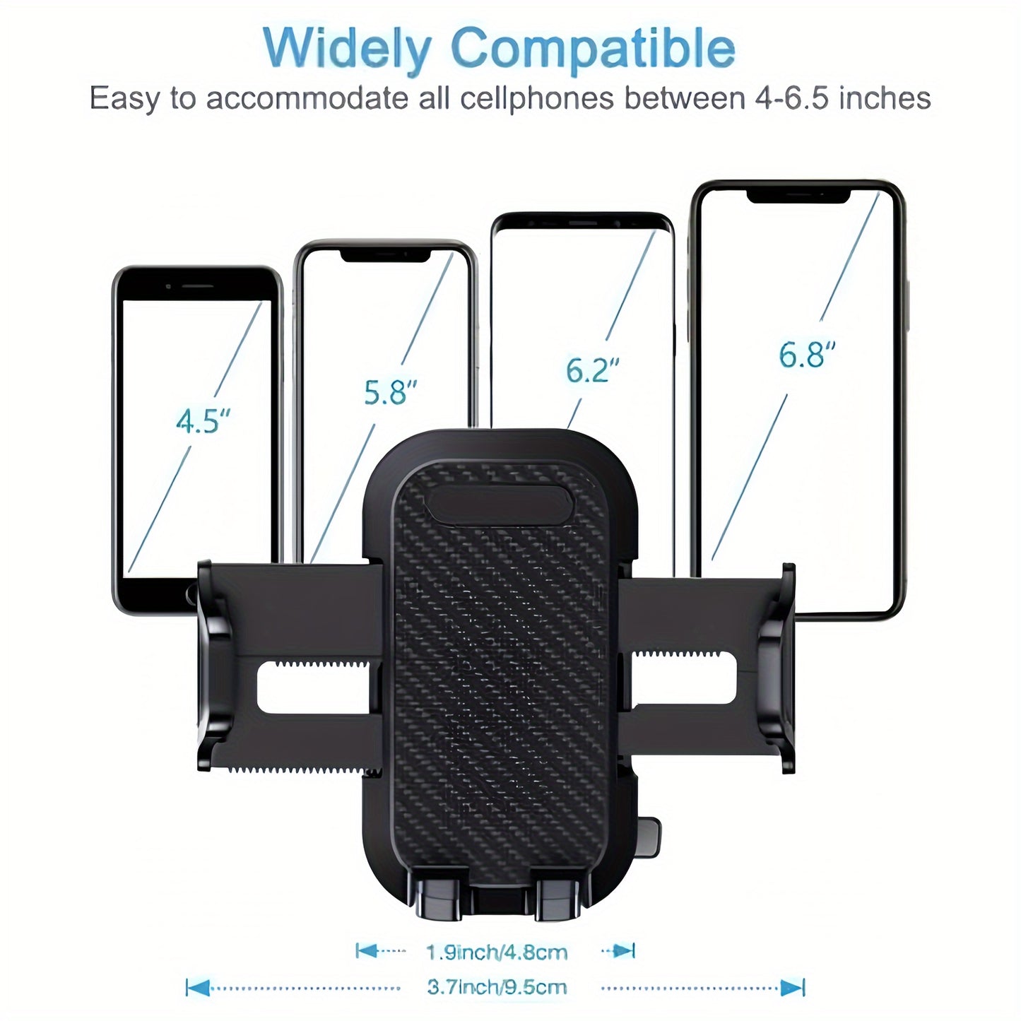 2-in-1 Car Phone Mount | Long Arm Suction Cup Holder | Air Vent Holder | Cell Phone Holder | Hands Free Cradle | Fit for Smartphone, iPhone, Cell Phone Automobile Cradles Universal