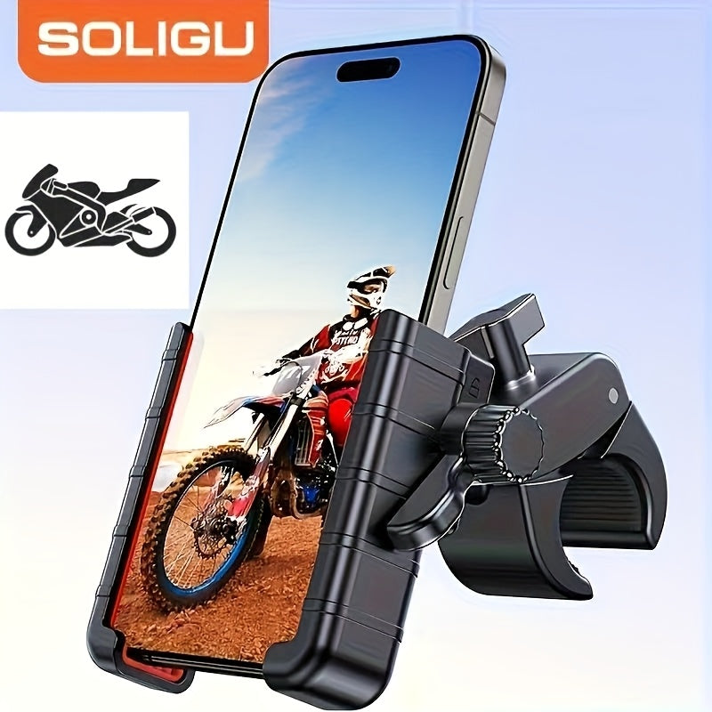 Miracase Motorcycle Phone Mount, [Support Video Recording] Bike Phone Holder, [Quick Lock] Bicycle Phone Mount Handlebar Cell Phone Clamp for Scooter, Friendly Compatible with iPhone Samsung, All Phones, Christmas Gifts, Christmas Big Deal!