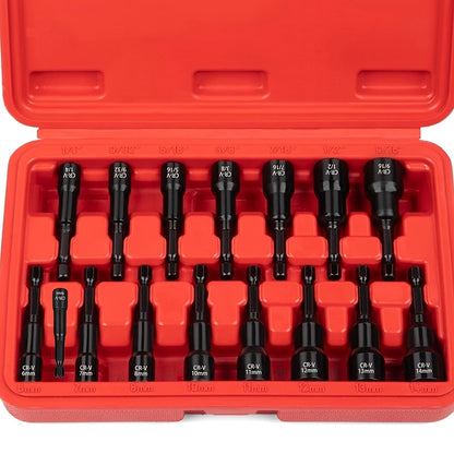10+3pcs/14pcs/27pcs/54pcs Magnetic Socket And Screwdriver Set, Impact Power Hexagonal Extended Nut Screwdriver Drill Bit Main Kit, Imperial And Metric, 1/4-inch Hexagonal Handle, Chrome-vanadium Steel Material, An Ideal Choice for Daily Use