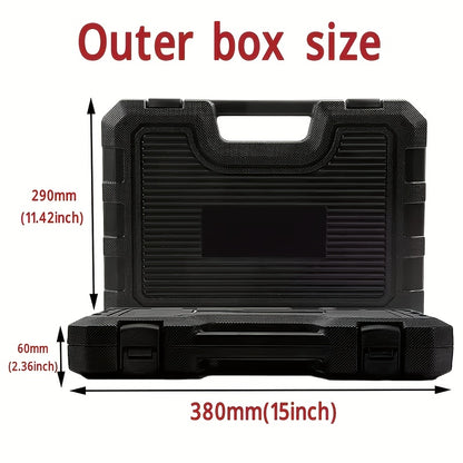 92/50/15pcs 3/8 Inch Drive Impact Socket Set, Metric (8-22 Mm), SAE (5/16 - 3/4 Inch), 6 Points, Cr-V Material, With Adapter Ratchet Handle And Storage Box - Professional/maintenance Personnel Set, A Great Choice For Daily Use And As A Gift.