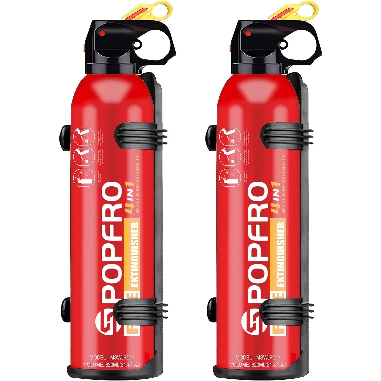 Portable Fire Extinguisher | Home, Garage, Kitchen, Car Four-in-One Small Fire Extinguisher | for Electrical, Textile Non-toxic, Easy to Clean | Wall-mounted
