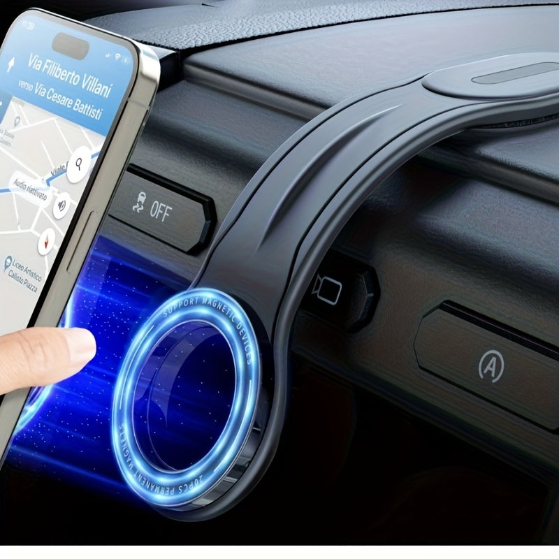 1 Fleximounts Magnetic Car Phone Holder, Detachable And Bendable Aluminum Arm, Suitable for Dashboard Installation of Most Models, Halloween, Christmas Gifts, Fashion Design, Road Trip Essentials, Modern Additions, Car Interior Additions