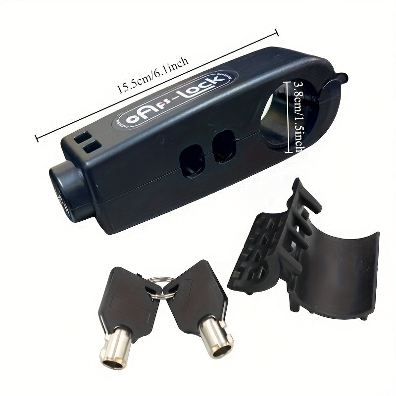 Anti-Theft Bike Lock Motorcycle Handlebar Lock, Heavy Duty ABS Portable Bicycle Lock for Scooter E-Bike, Compact Lightweight Security Lock with Reflective Strips