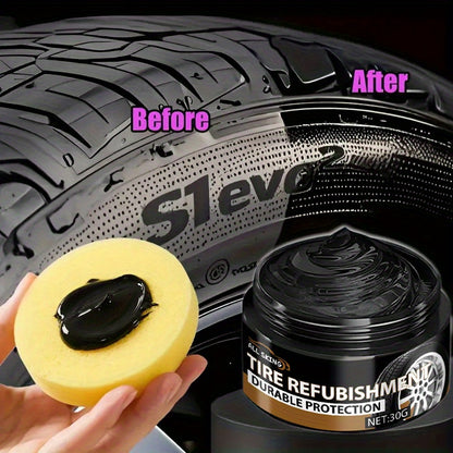 Tire Blackening Wax - Long-Lasting Shine & Protection, Scratch Concealment for , Bike, and Motorcycle Wheels - Revives and Covers Imperfections, High-Quality ABS Material, Wheel Care Solution|Sleek Appearance|Polished Finish, Tire Care for Cars