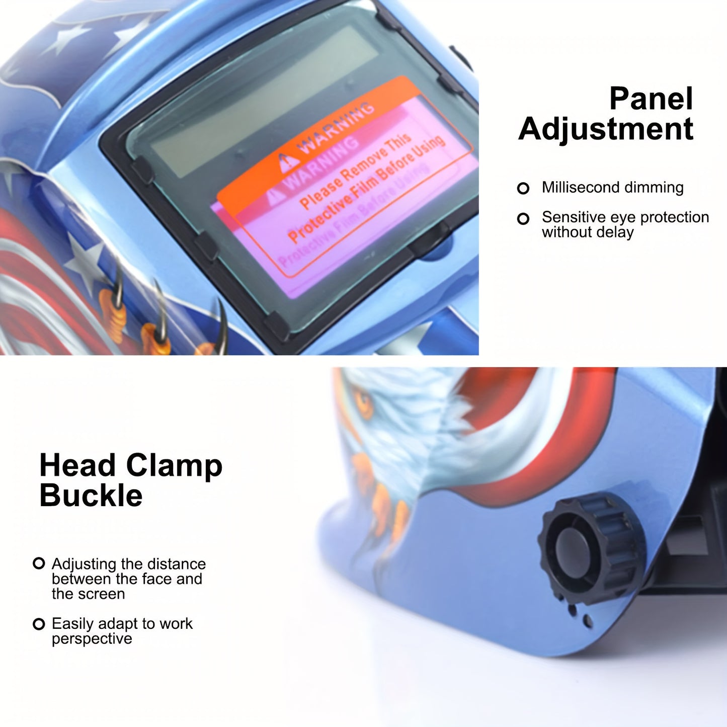 True Color Solar-Powered Auto-Dimming Welding Helmet with a Wide Viewing Area, True Color Welder Headgear, Auto-Darkening Welding Mask