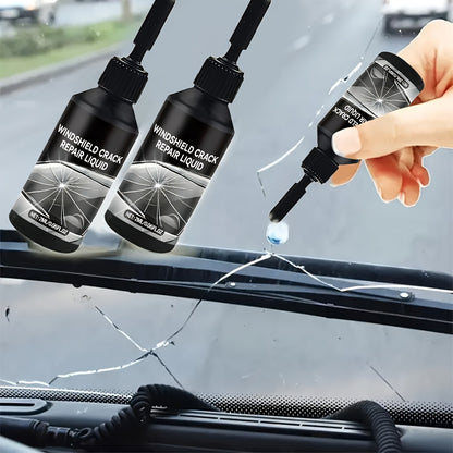 Windshield Repair Kit, 15-Minute Quick Fix, Nano Liquid Stops Spread, DIY And Save $250+. Works On Bullseye, Star Cracks, And Scratches. 2 Options-2-Pack Of Windshield Repair Fluid OR 2 Repair Fluids + 1 Suction Mount. Portable Boxed Set