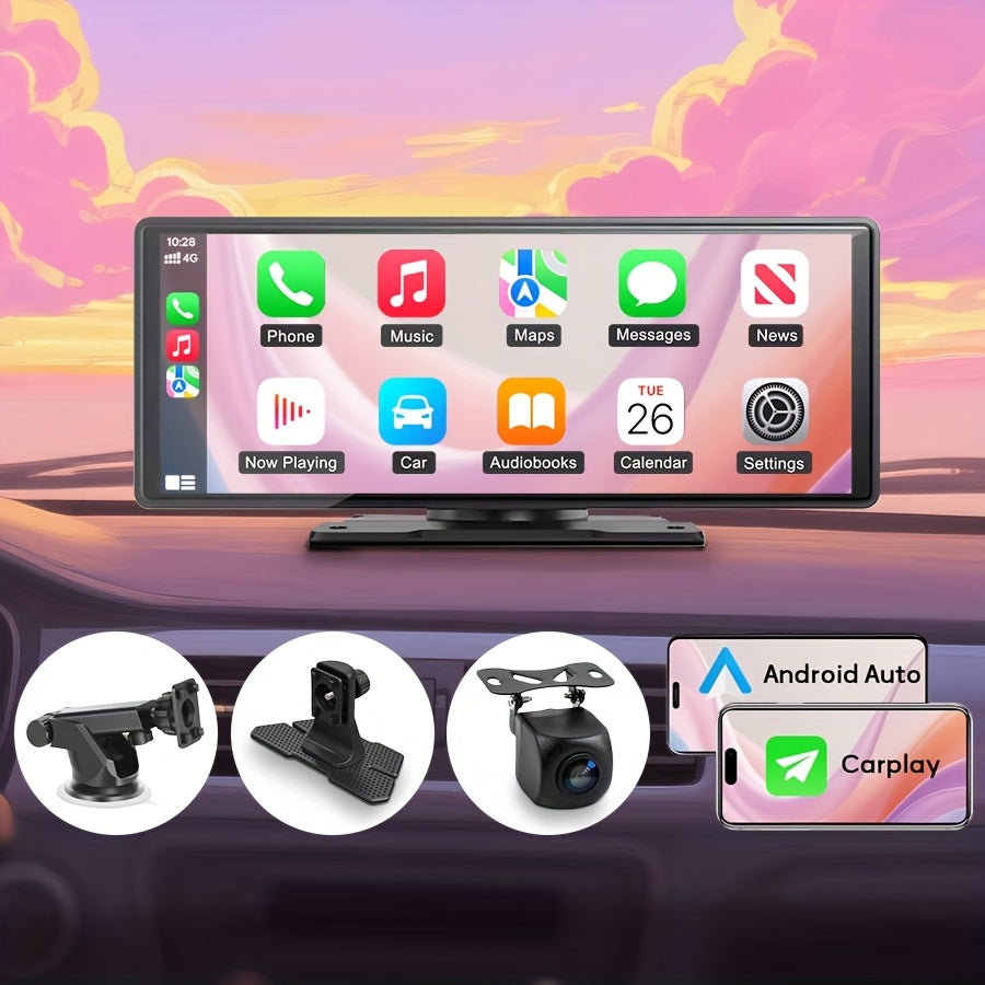 7-Inch Wireless Car Display with Car Audio, HD Touchscreen, 1080P Reversing Camera, Dashcam, GPS Navigation, Mirror Link, FM/AUX/USB/TF Interface, Compatible with All Car Models, a Must-Have for Vacations, And a New Year'S Gift for Dad And Driver