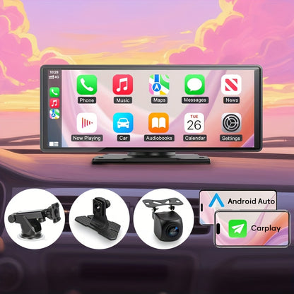 7-Inch Wireless Car Display with Car Audio, HD Touchscreen, 1080P Reversing Camera, Dashcam, GPS Navigation, Mirror Link, FM/AUX/USB/TF Interface, Compatible with All Car Models, a Must-Have for Vacations, And a New Year'S Gift for Dad And Driver