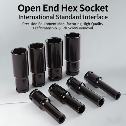 1/2-Inch Deep Impact Socket Set with Sturdy Green Storage Case, Pneumatic& Electric Drill Compatible, Ideal for Tire Removal, Mechanical Repair& Auto Maintenance