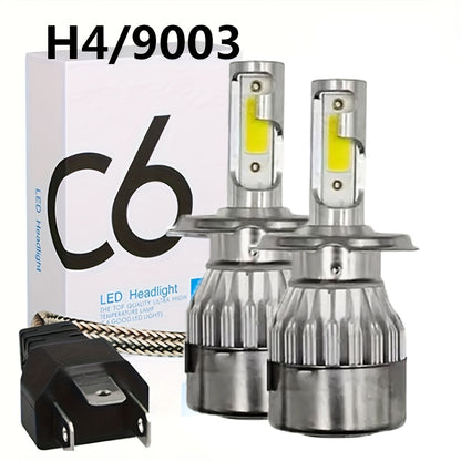 2pcs Headlight H4 H1 H3 Car Lamp H7 H11 9004 9005 9006 9007 Car Led Headlamp Pair, Without Battery
