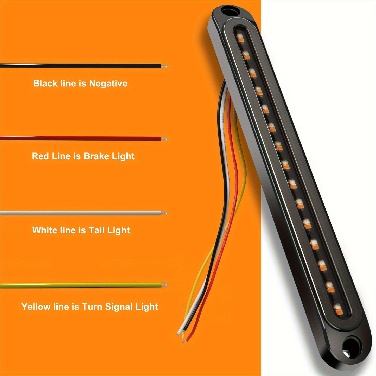 4pcs Smoked Lens LED Trailer Tail Light Bar Brake Stop Turn Signal Lights for Trucks and RV