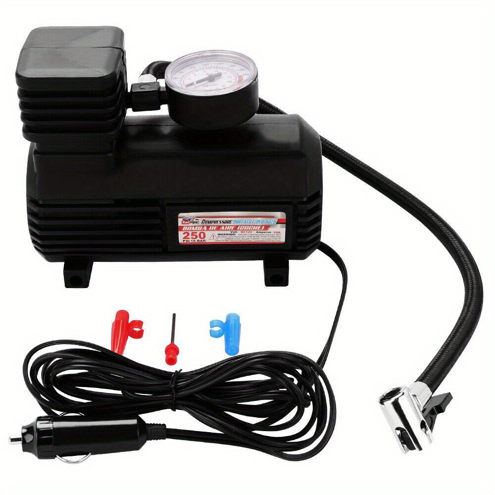 Heavy Duty 12V Portable 250PSI Car Tyre Auto Tire Inflator Pump Air Compressor