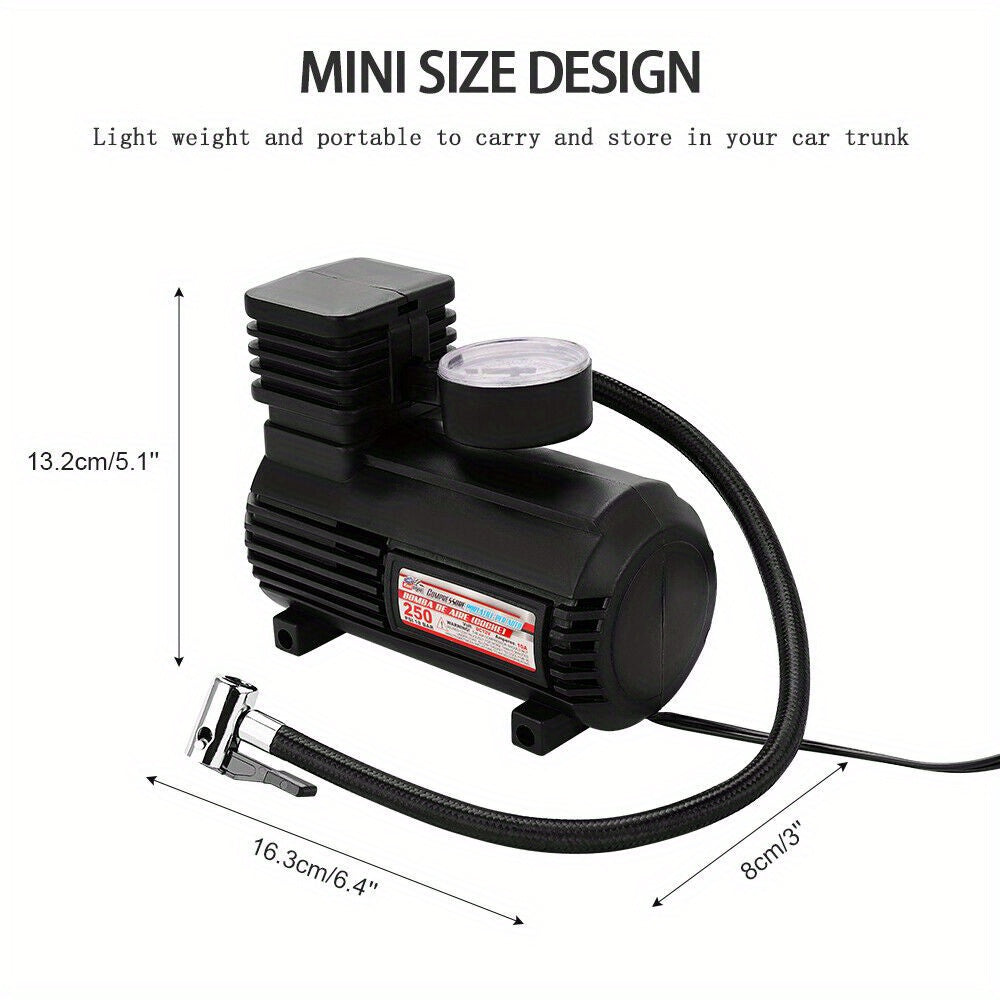 Heavy Duty 12V Portable 250PSI Car Tyre Auto Tire Inflator Pump Air Compressor