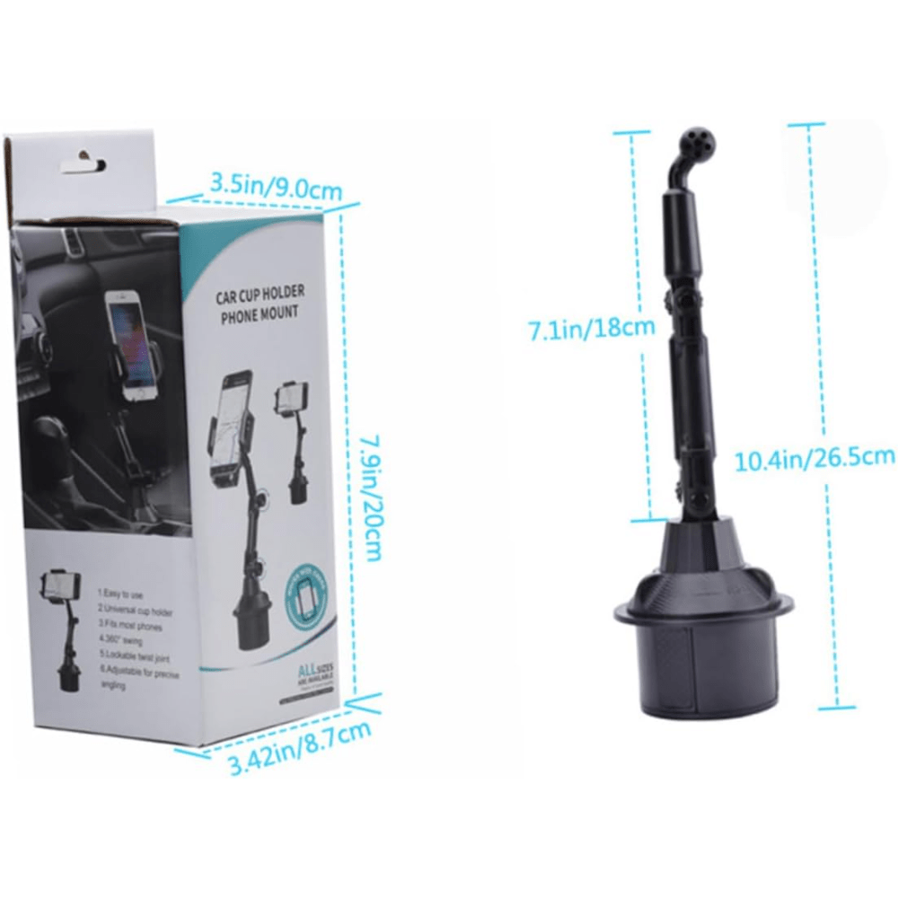 Mobile Phone Holder Car Phone Bracket Phone Clip Bracket Car Phone Rack Phone Mount Cradle Car Holder for Mobile Phones Car Cup Holder Phone Mount Mobile Stand Adjustable Plastic