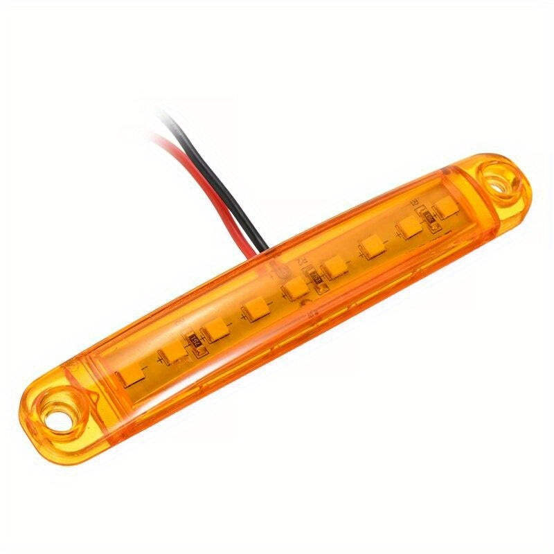 50pcs New Bright 12V-24V 9 LED Side Light Lamp Indicator Light Bar For Truck Trailer Bus Boat Rv Lorries-Yellow, Red, White, Blue, Green