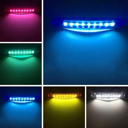 50pcs New Bright 12V-24V 9 LED Side Light Lamp Indicator Light Bar For Truck Trailer Bus Boat Rv Lorries-Yellow, Red, White, Blue, Green