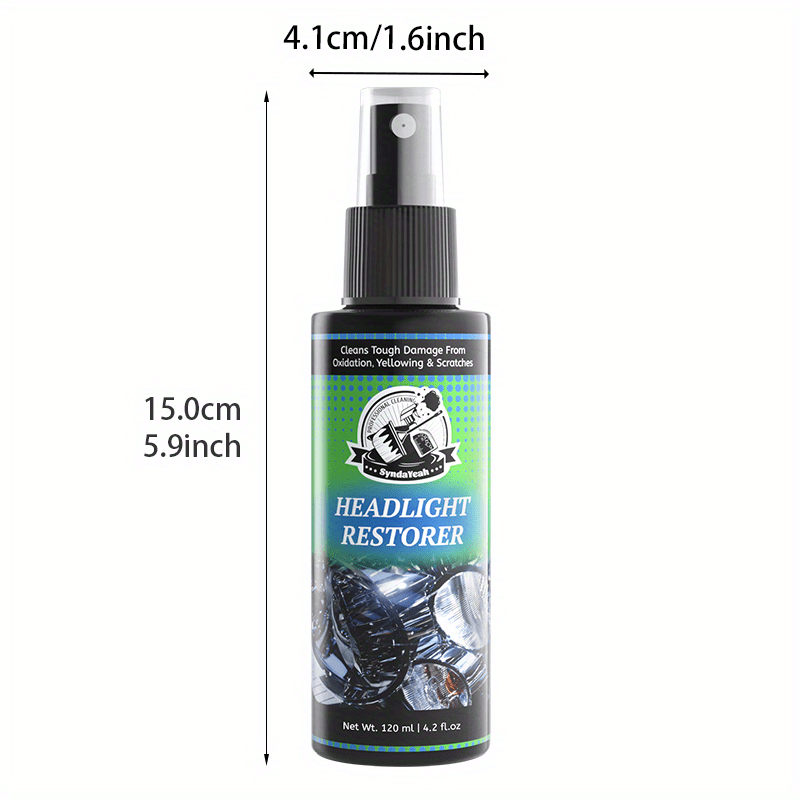 4.06oz Automotive Headlight Repair Kit - Quick Refurbishment Solution, No Polishing Required, Instantly Clear Cloudy Lenses, Enhances Visibility & Brightness, Easy-to-Use Restoration and Care Kit for Car Headlight Maintenance, Headlight Cleaner