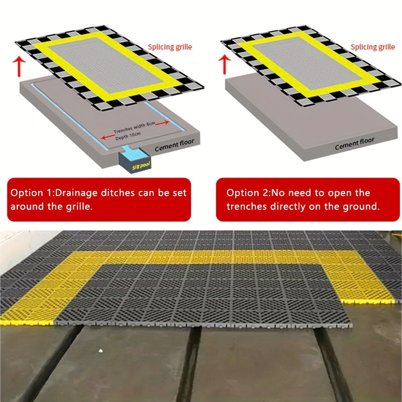 25 Garage Floor Mats Multi-Purpose Auto Detailing Plastic Spliced Mesh Floor Tiles Car Wash Floor Mats Are a Must for Every Garage!