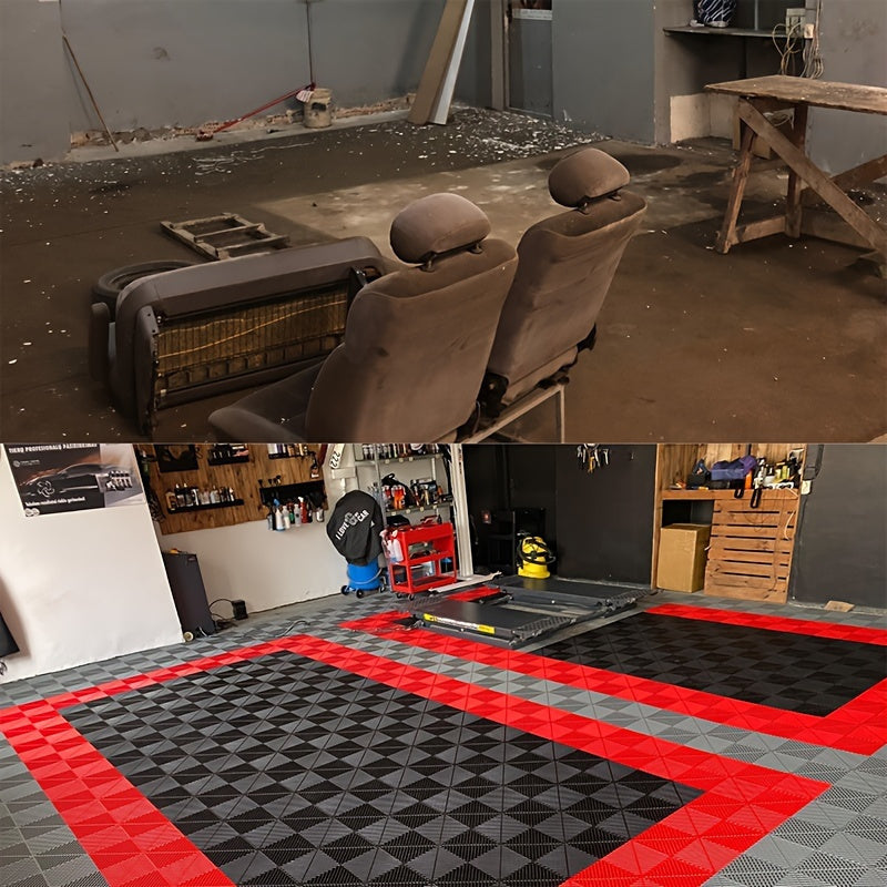 25 Garage Floor Mats Multi-Purpose Auto Detailing Plastic Spliced Mesh Floor Tiles Car Wash Floor Mats Are a Must for Every Garage!