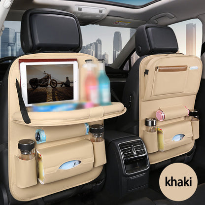 2pcs Car Ride with This All-In-One Rear Seat Storage Box - One Rear Seat Storage Box to Upgrade Your Car Ride - Including Foldable Table Holders, Foot Mats, Tissue Boxes, Cup Holders, Umbrella Holders, Laptop Desks, And Car Dining Plates