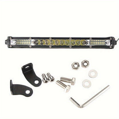 Ultra-Bright LED Light Bar & Work Light Combo Kit, White Light, Universal Fit for 4x4 Offroad Vehicles, Trucks, SUVs, ATVs - 2 Light Bars + 4 Pods Set