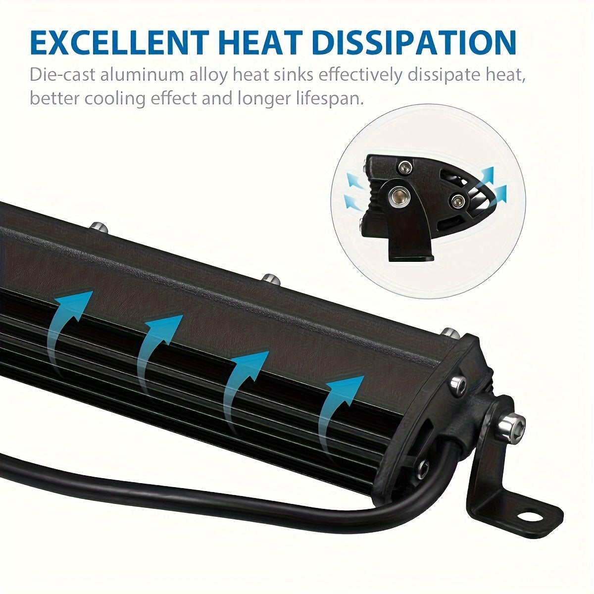 Ultra-Bright LED Light Bar & Work Light Combo Kit, White Light, Universal Fit for 4x4 Offroad Vehicles, Trucks, SUVs, ATVs - 2 Light Bars + 4 Pods Set