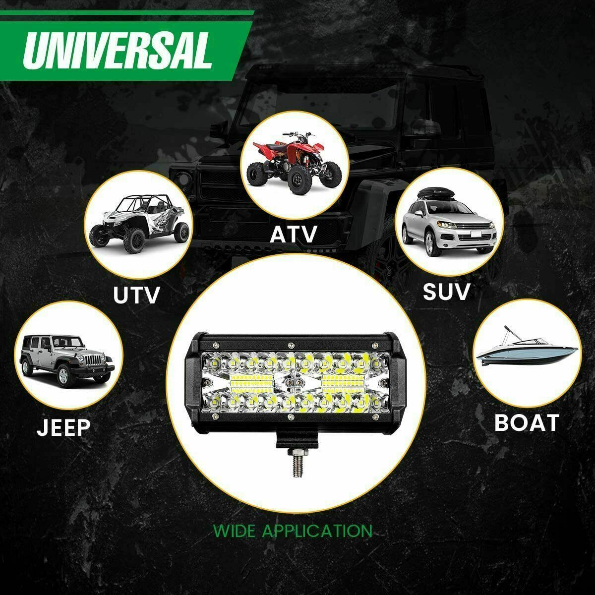 DIRECT LED Light Bar 7 Inch Off Road Lights 240W 24000lm with Wiring Harness Combo Beam LED Light Bar Work Lights for Truck Pickup ATV UTV SUV Boat