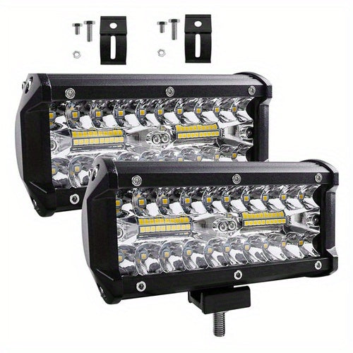 DIRECT LED Light Bar 7 Inch Off Road Lights 240W 24000lm with Wiring Harness Combo Beam LED Light Bar Work Lights for Truck Pickup ATV UTV SUV Boat