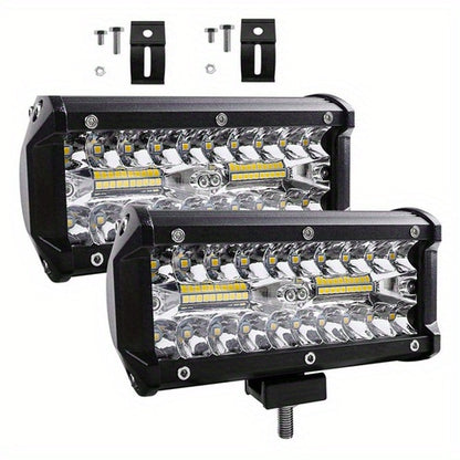 DIRECT LED Light Bar 7 Inch Off Road Lights 240W 24000lm with Wiring Harness Combo Beam LED Light Bar Work Lights for Truck Pickup ATV UTV SUV Boat