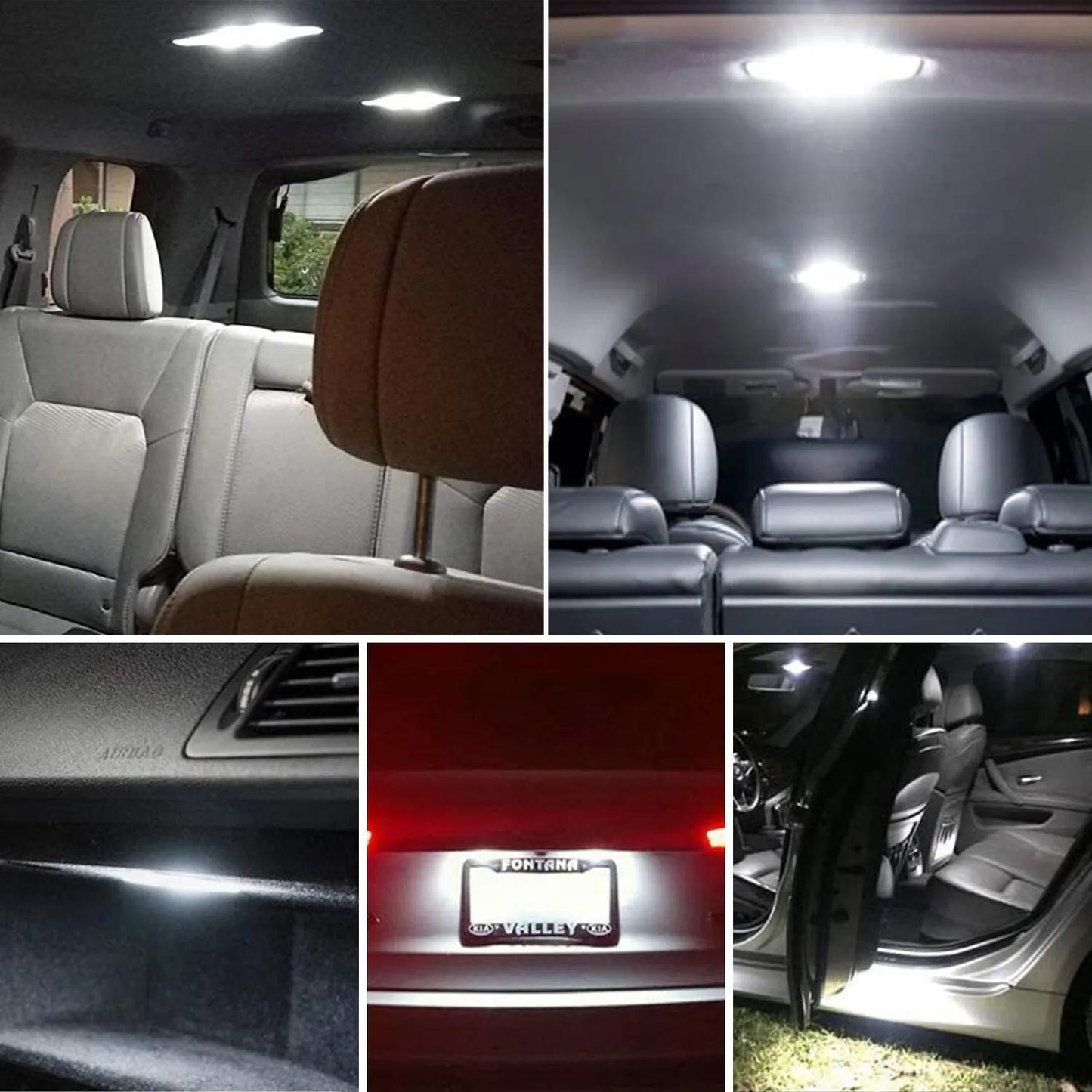 56pcs Car LED Light Replacement Bulb 12V-T10 Width Indicator Dual Pointed Reading Light for Car Dome Map Door Dash Instrument Courtesy License Plate Lights, White