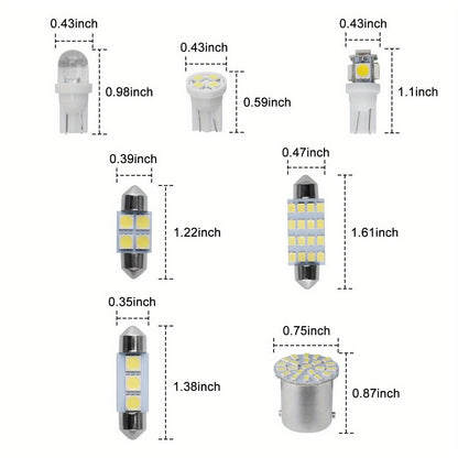 56pcs Car LED Light Replacement Bulb 12V-T10 Width Indicator Dual Pointed Reading Light for Car Dome Map Door Dash Instrument Courtesy License Plate Lights, White