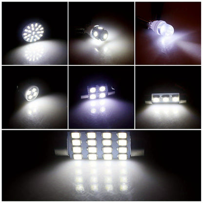 56pcs Car LED Light Replacement Bulb 12V-T10 Width Indicator Dual Pointed Reading Light for Car Dome Map Door Dash Instrument Courtesy License Plate Lights, White
