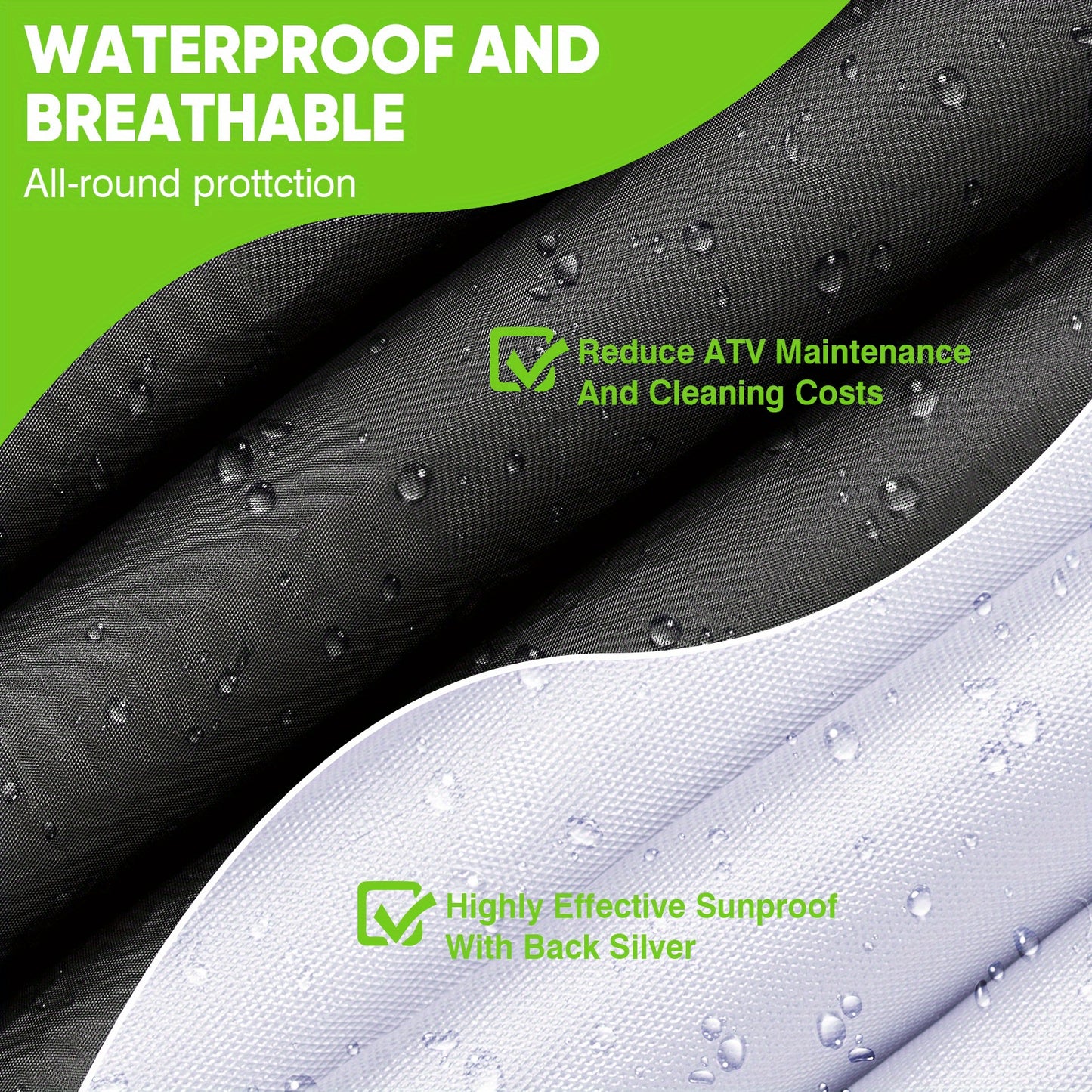 NEVERLAND XL Quad Bike ATV Cover Waterproof Sun Rain All Weather UV Protection Universal Fit 190T with Storage Bag