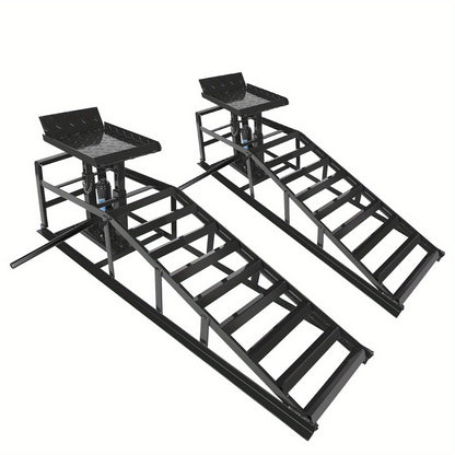 Hydraulic  Ramps 11000lbs 5T Low Profile  Lift Service Ramps Truck Trailer Garage, Height Hydraulic Vehicle Ramps(1 Pack/ 2 Pack)