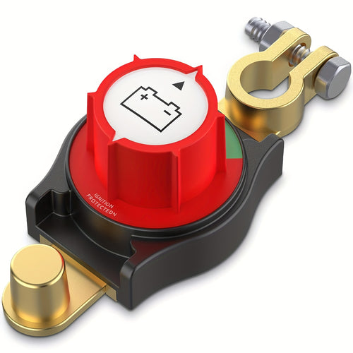 Heavy Duty 3rd Gen Overhead Battery Disconnect Switch- Negative On/Off Security, Manual Lever and Screw Terminals for Cars, Trucks, Boats, RVs, Easy to Install, Sturdy Construction, Corrosion-Resistant Contact Points, Suitable for RV Enthusiasts