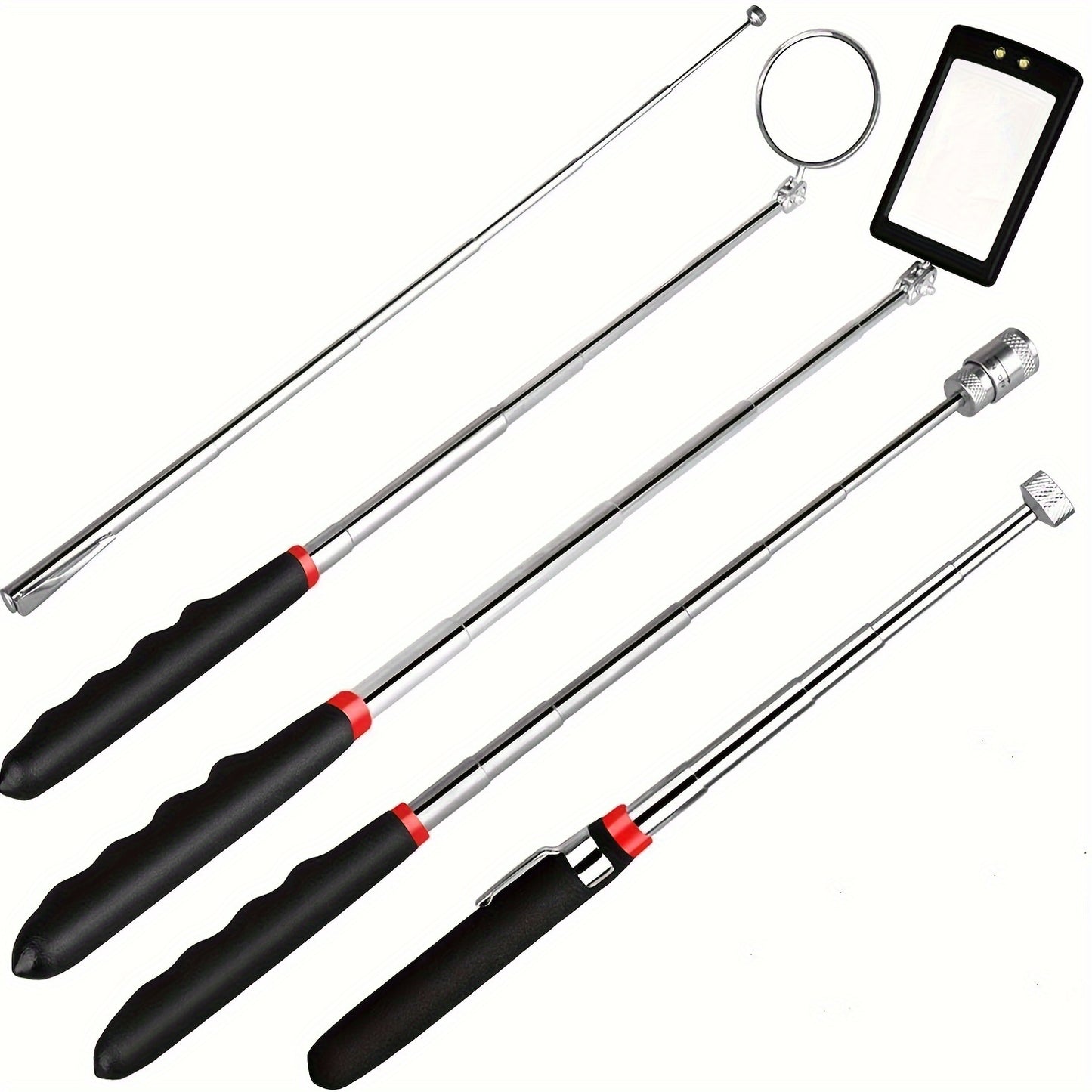 XSLRDKE Magnetic Pick-Up Tool, Adjustable Sticks and 360 Swivel Inspection Mirror, 5 Pack/6 Pack