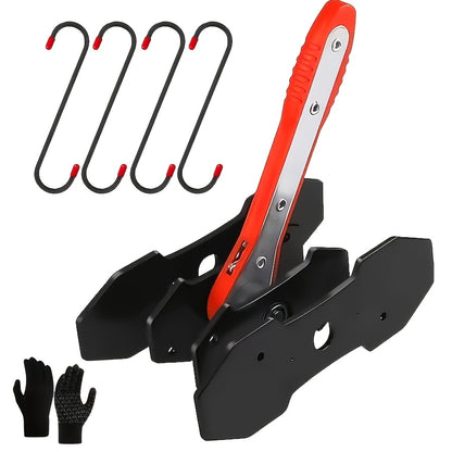 Brake Caliper Compression Tool with 360 Degree Swing Ratchet, Quick Ratchet Brake Wrench, Brake Caliper Tool with 2 Pressure Plates, Vehicle Brake Maintenance Tool, Brake Piston Separation Brake Cylinder Adjuster, Essential Emergency Tool for Cars