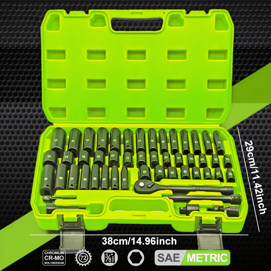 44/34+1/50 Sets of Professional-Sized 1/2-Inch Drive Pneumatic Screwdrivers, Including Both Long-Handled And Short-Handled Screwdrivers, Are Part of a Comprehensive Household Repair Tool Kit Suitable for Automotive Mechanical Maintenance