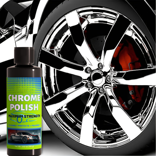 Chrome Polish And Protector That Enhances And Safeguards Chrome And Aluminum Surfaces Against Rust And Stains - Suitable for Vehicles Like Cars, Motorcycles, And Trucks - Provides a Durable Glossy End, Surface Protection, Rust Removal